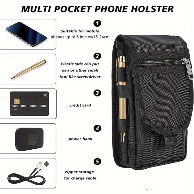 Mobile Phone Bag Casual Waist Bag Pen Insertion Bag Flip Top Mobile Phone Waist Hanging Bag Waist Bag Mobile Phone