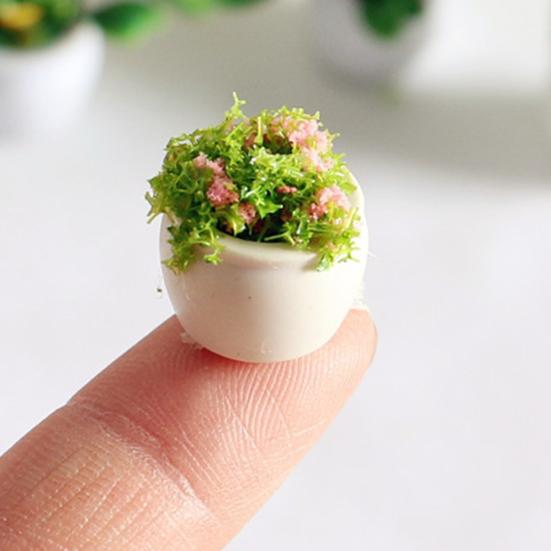 Mini Plant Model 1/12 Scale Doll Houses Plants Realistic Micro Plastic Pots for Doll Houses Garden Accessories Fairy Garden Patio Decor Miniature