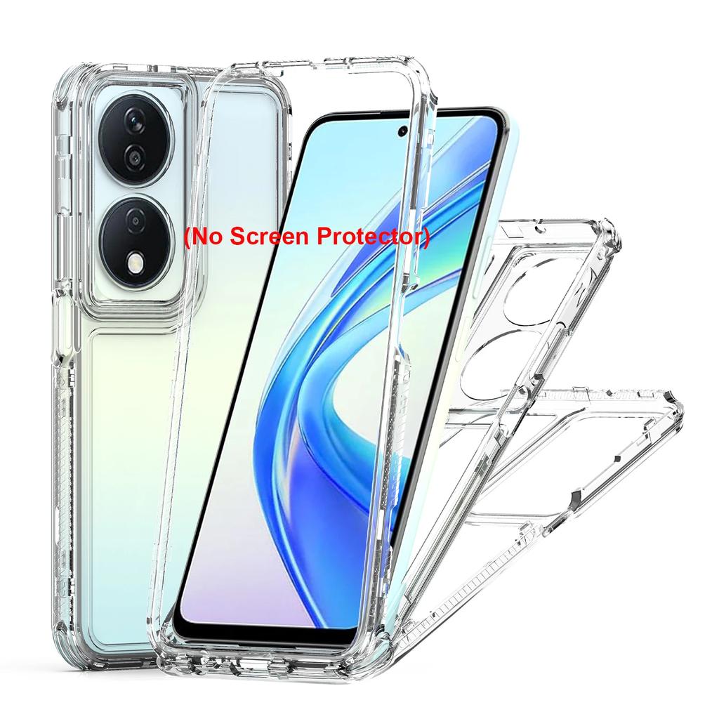 3 in 1 Hybrid Armor Shockproof Phone Case For Honor X7B 6.8 inches Hard Plastic Frame Transparent TPU Back Cover Coque Fundas
