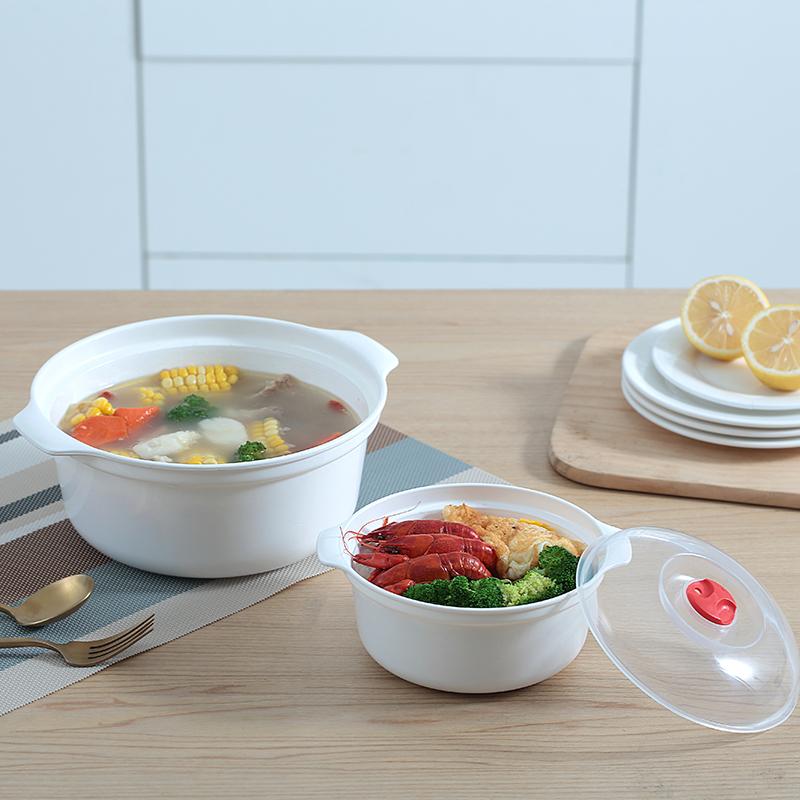 Microwave Oven Special Box Heated Soup Pot RiceSteamed Hot SteamedBuns with Lid Eco-friendly FoodGrade KitchenTool