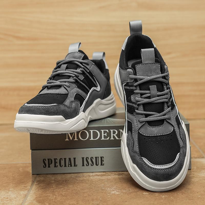 Leichte Herren Freizeitschuhe aus Leder Bequeme Herren Sneaker Rutschfeste Wanderschuhe Alltagsschuhe Trekkingschuhe Weiche Trainer