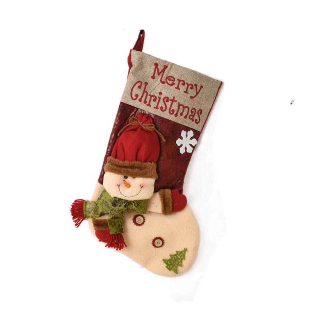 

Santa Christmas Stocking Reindeer Gift Bag Candy Bag Christmas Gift Sock Christmas Decor B