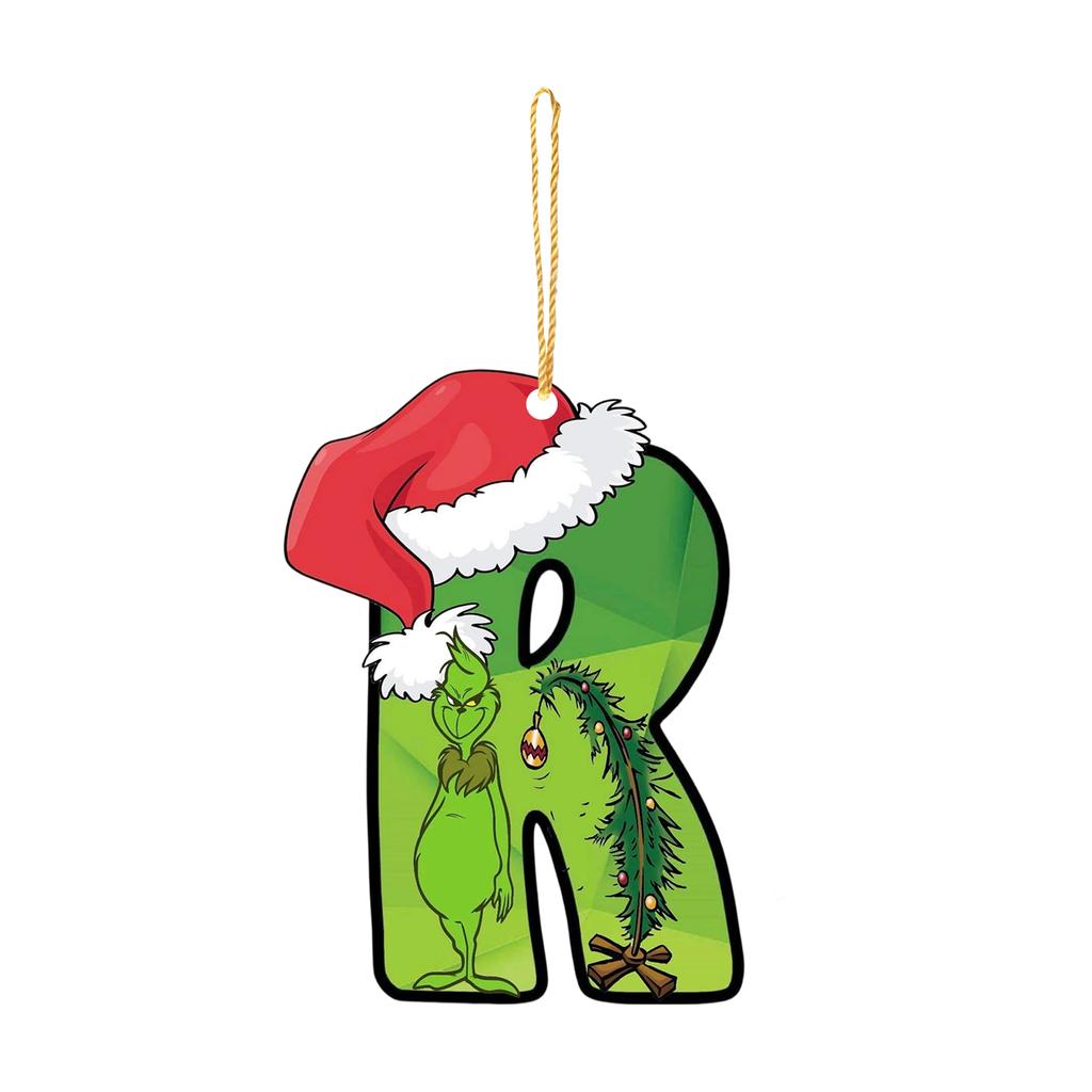 Santa 2D Flat Acrylic Christmas Tree Hanging Decoration Sports Car Decoration Flat Decoration Pendant