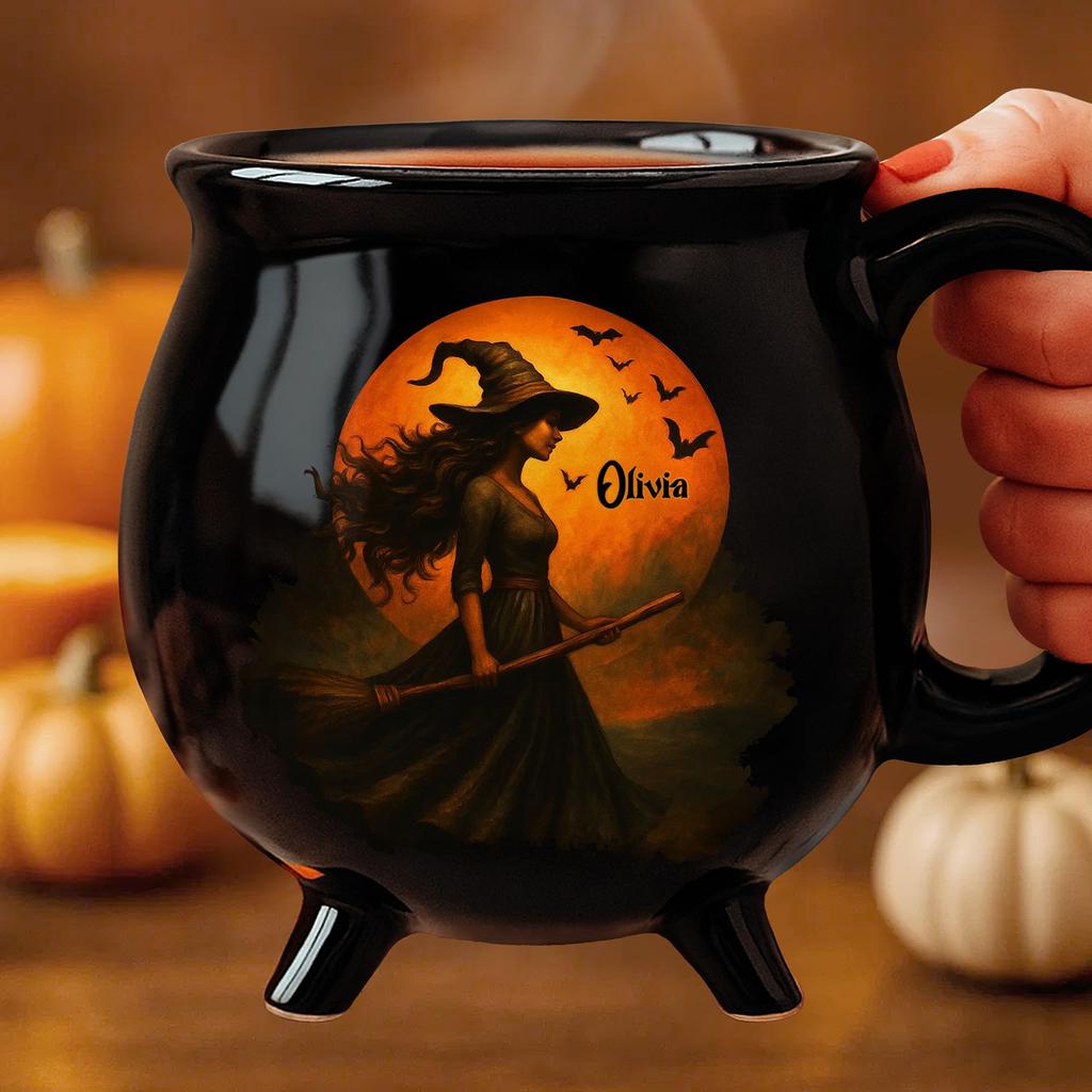 Caneca Caldeirão de Bruxa, Caneca de Cerâmica Caldeirão de Bruxa Personalizada, Caneca de Bruxa Caneca de Café de Halloween, Dê a Você uma Caneca de Cerveja de Presente