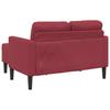 2 Seater Sofa with Chaise Longue L Shaped Burgundy 125 cm Artificial Leather
