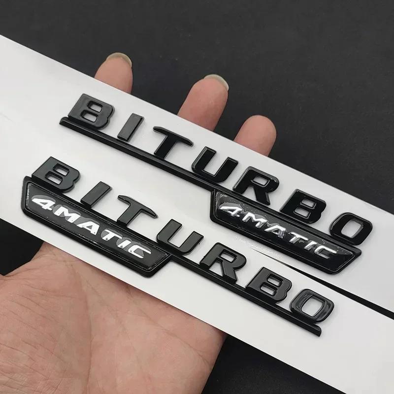 ABS Für Mercedes GLE43 AMG W166 W167 Logo BITURBO 4MATIC SchwarzChrom Auto Heckklappe Buchstaben Abzeichen Aufkleber Emblem Zubehör