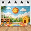 Cartoon Rainbow Sun Water Pen Kindergarten Classroom Decoration Background Activity Layout Props Background Photo Studio Props
