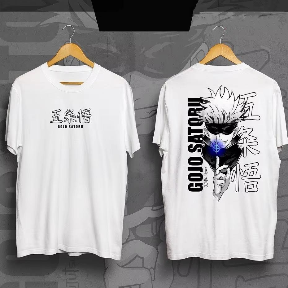 2026 Cosplay Anime Jujutsu Kaisen Gojo Printed Loose Short-sleeved Cotton Children's T-shirt Tide Pure Cotton Unisex Casual Y2k