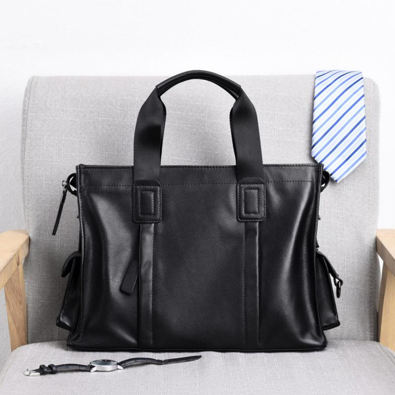 Herren Aktentasche Handtasche Großvolumige Lässige Dokumententasche Horizontale Laptoptasche