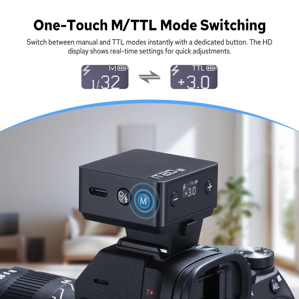 Godox iT20F Flash for Fuji Compact yet flash with 700 recycle TTL and M manual lightweight design at only compatible with Fuji On-Camera Cameras