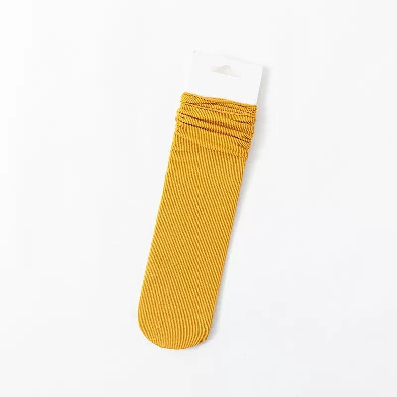 Female Spring and Summer Thin Solid Color All Kinds of Candy Color Breathable In The Cylinder Pile Socks