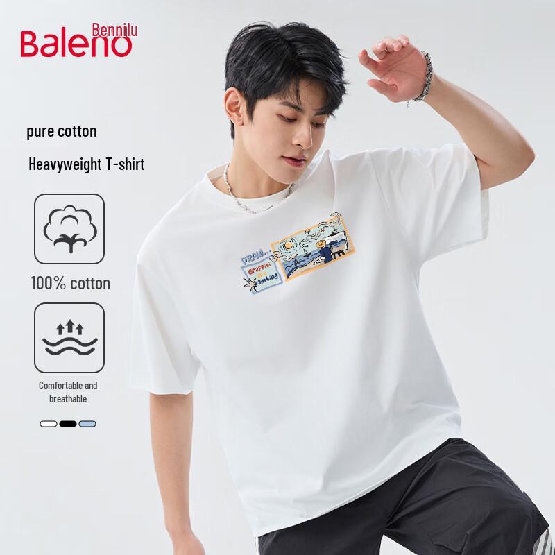 Baleno Men s JPB Van Gogh Print Heavyweight Cotton T-Shirt L