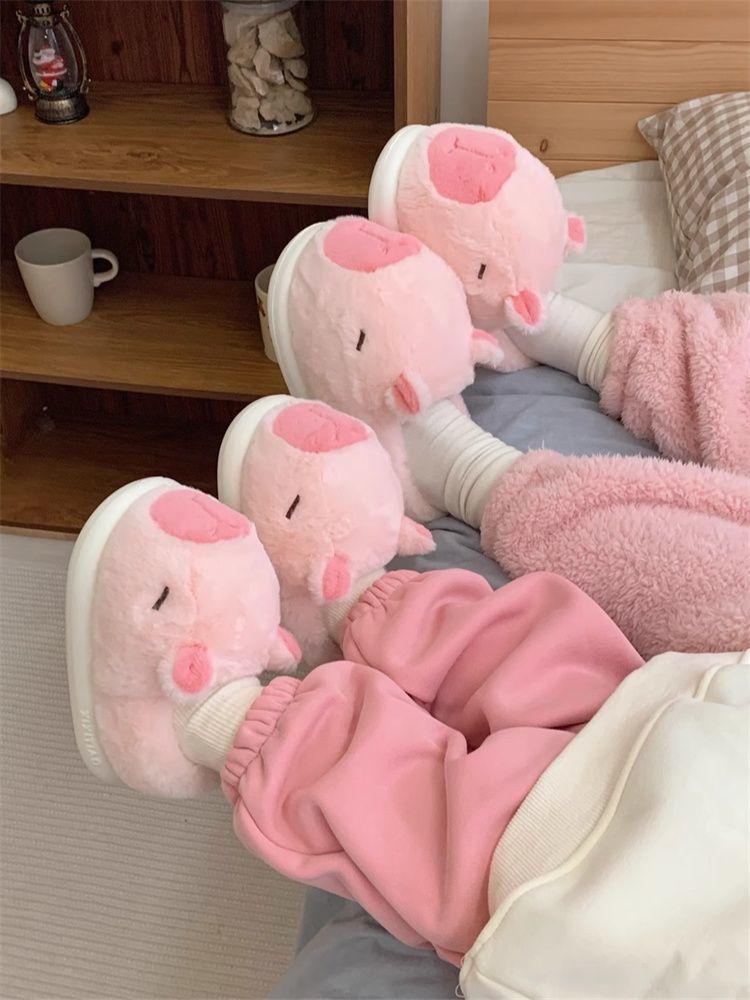 Fashion Vivid kawaii capybara slippers woman winter furry slides shoes home slippers women funny animal fluffy scuff shoes indoor sliper