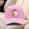 Cute Bear Couple Sandwich Baseball Cap Adjustable Duck Tongue Hat For Men Women Travel Sports Fishing Gift
