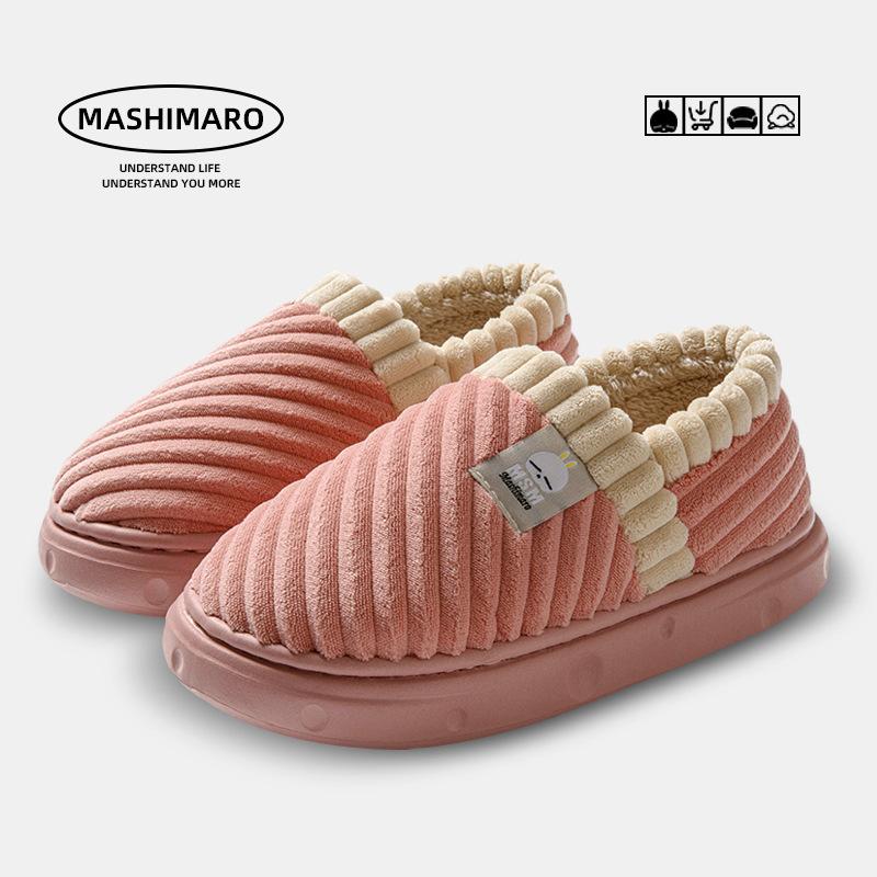 

Cotton slippers women s winter home use non-slip thick-soled bag and indoor warm office cotton shoes men Size 36/37
