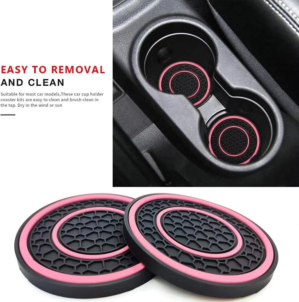 New 2-piece Anti Slip Mat, Car Coaster, Durable Car Cup Holder, Coaster, Universal, Dust-proof Protection for Car Interior