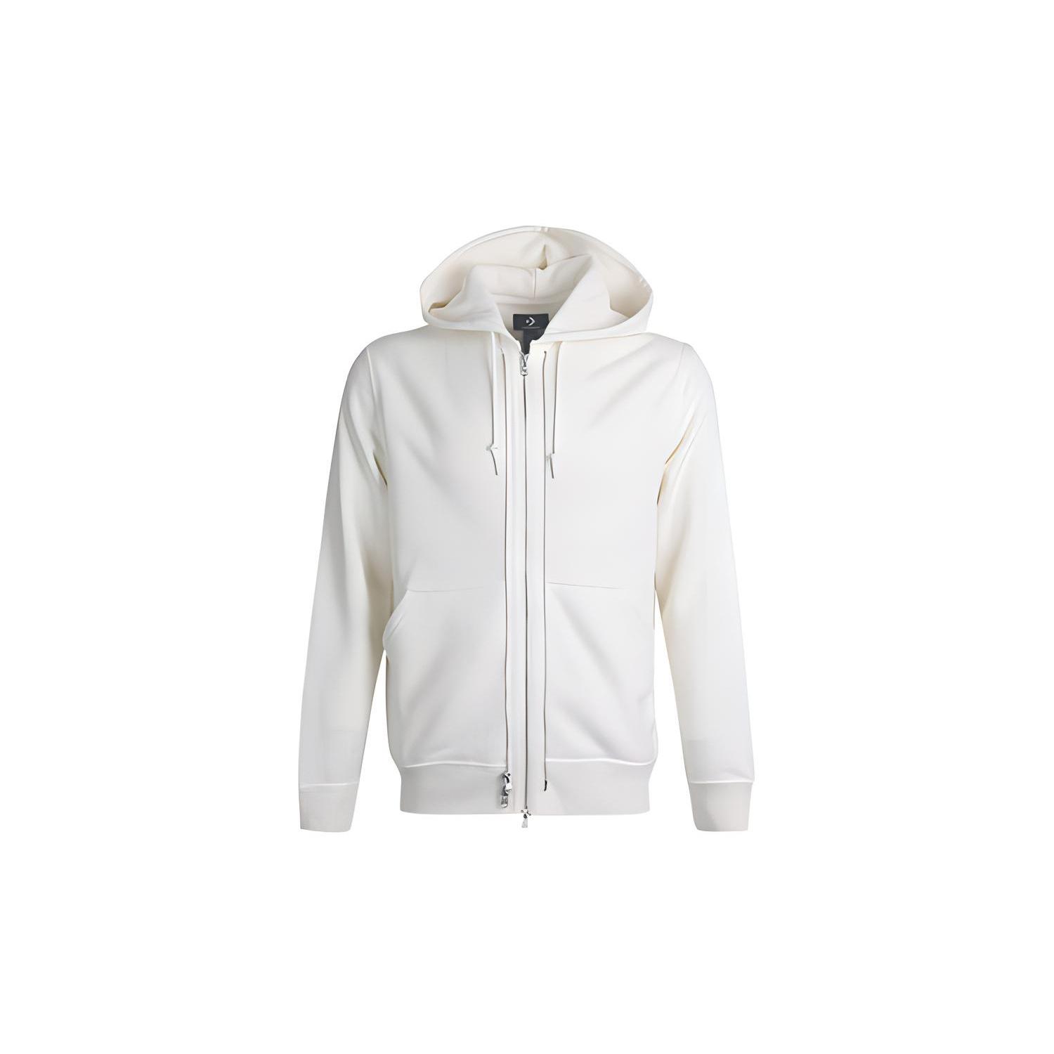 Converse All-zipper Sports Casual HoodedShirts Unisex White 10019463-A02 XXXL