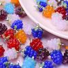 2pcs DIY Fruit Charm Glass Grape Pendants For Jewelry Making Supplies Colorful Materials To Make Earrings Bracelets Accessories