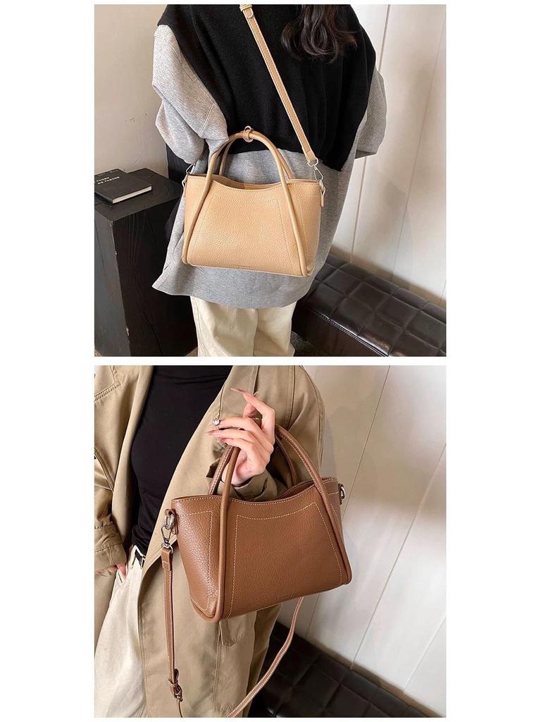 Damen Eimerhandtasche im koreanischen Stil für Frühling 2025 - Vielseitige Hand-Trage-Tasche - Lässige Schultertasche für den Arbeitsweg