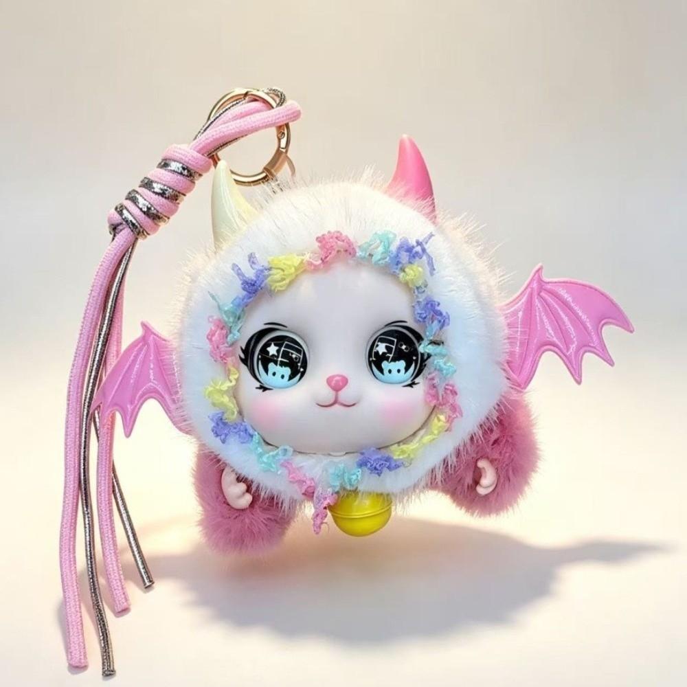 Devil Horns Plush Keychain Plush Plush Doll Keyring Bag Pendant Little Devil Horn Keychain Gift