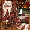 Weihnachten Halloween DIY Perlenbaum-Set Tischdeko Kleines Handwerk Weihnachtsbaum-Herstellungsset Festliche Perlenkunst Bastelzubehör