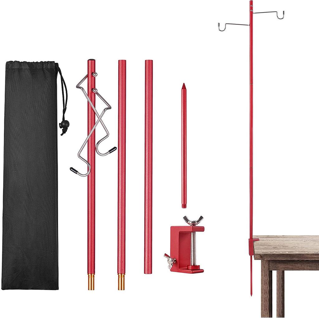 Portable Aluminum Camping Light Stand - Folding Outdoor Lamp Pole