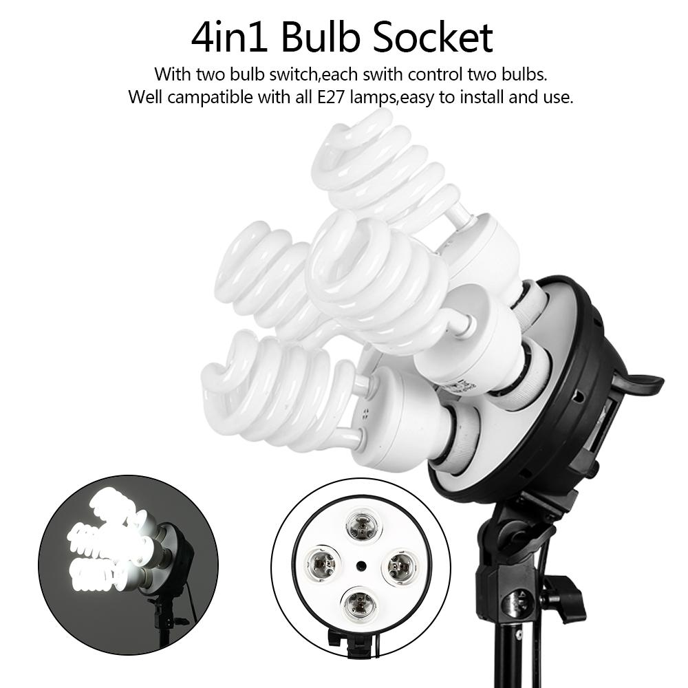 Andoer Studio Fotoverlichting Kit met 2 * Softbox Celsius 2 * 4-in-1 Lampvoet Celsius 8 * 45W Lamp Celsius 2 * Statief Celsius 1 * Draagtas U