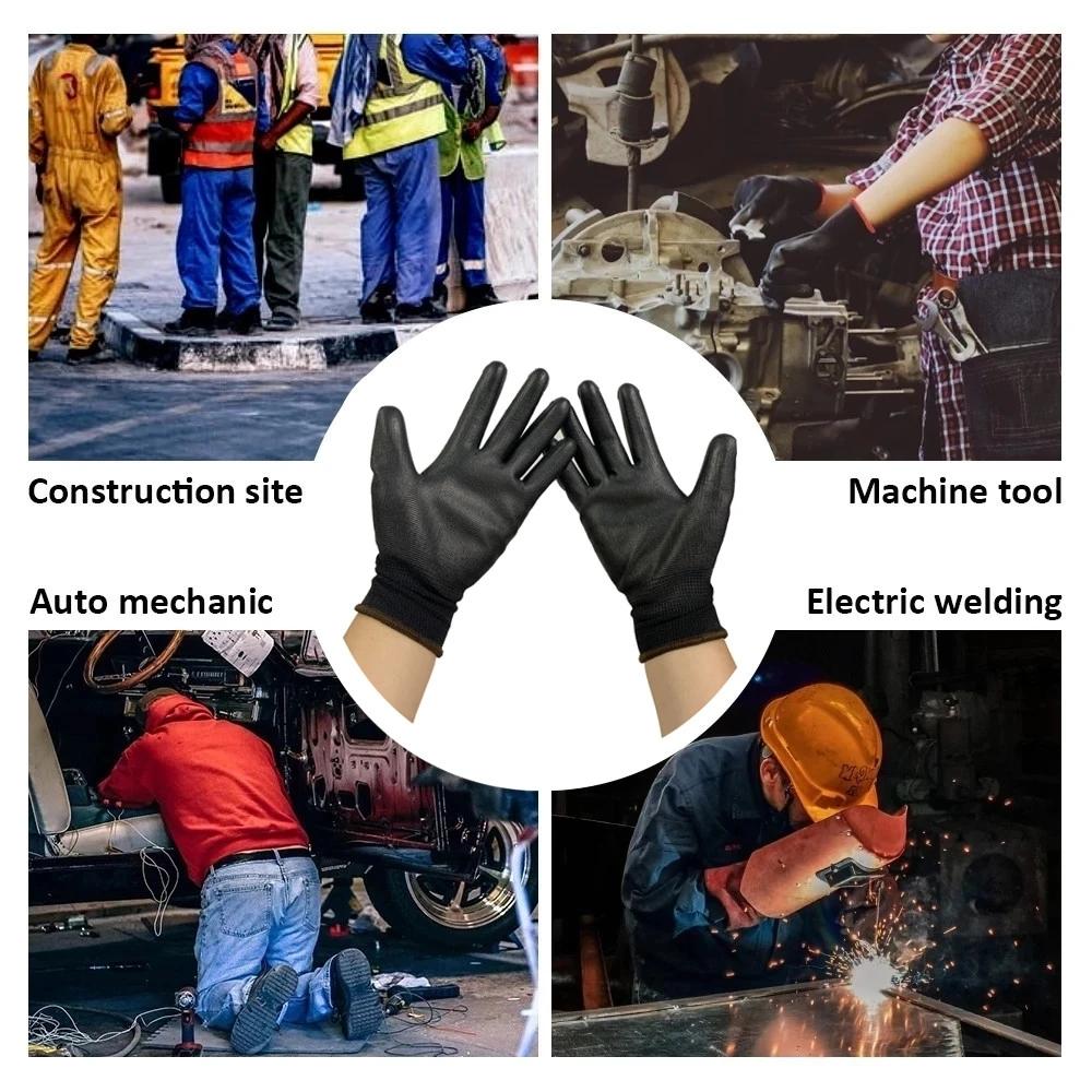 10-50 Pairs of Nylon PU Gloves Safety Work Gloves Repair Special Gloves Palm Coated Gloves Carpenter Repair Worker Supplies