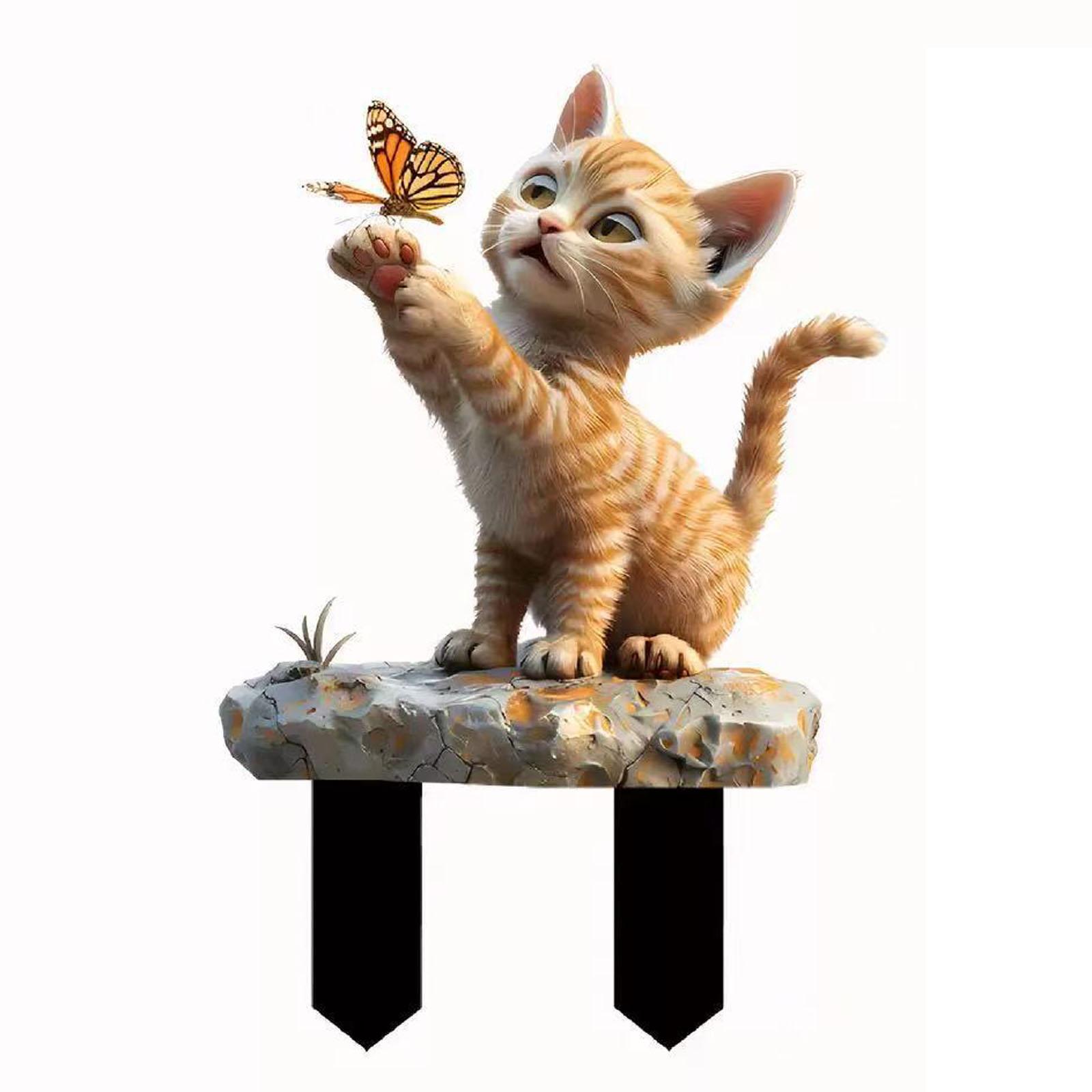 

Acrylic Standing Sign Ornaments, Garden Potted Plant Markers, Ground Decoration Pieces with Acrylic Craft Design One Size