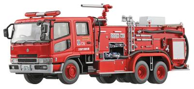 Aoshima Bunka Kyozai Working Beetle Series Chemical Fire Pump Truck City Fire Department Plastic Model 1/72 No.4 (Osaka C6)