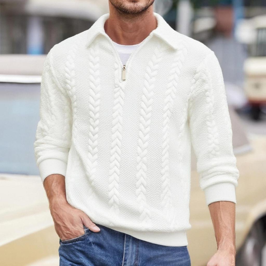 Spring and Autumn Half Open Zipper Collar Hoodie for Casual Men's Men's Wear
