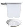Breathable Resin Plant Pots Flowerpot with Drainage Holes And Saucer, Pot for Indoor Outdoor Heavy Duty Flower Containers Plants, Lightweight