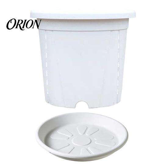 Breathable Resin Plant Pots Flowerpot with Drainage Holes And Saucer, Pot for Indoor Outdoor Heavy Duty Flower Containers Plants, Lightweight
