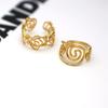 Elegant Swirl Designs 18K Gold Plated Stainless Steel Ring Jewelry For Women Accessory Finger Accessories