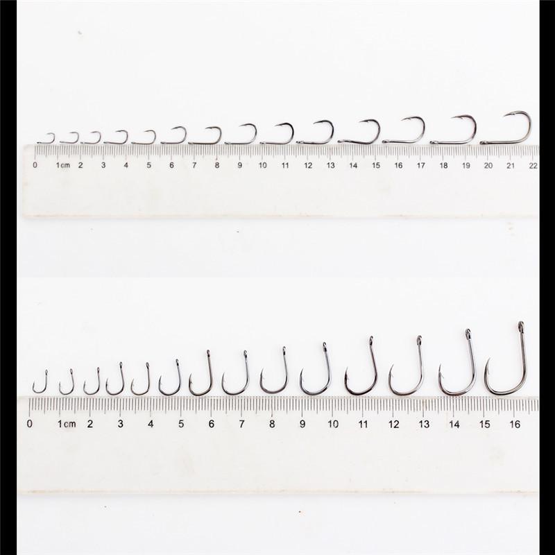 FTK High Carbon Steel Single Fishing Hook, Barbed Sharp Point, Strong Tensile Resistance for Saltwater 100Pcs