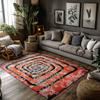 Unique Geometric Pattern Area Rug Modern Abstract Design Floor Mat Home Decor Living Room Carpet Durable Non-Slip Accent Rug Boh