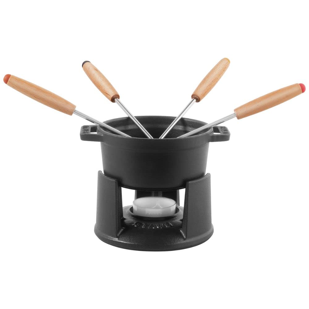 Staub Mini Chocolate Fondue Set, Black, 10cm - Fondue Pot [Officially Distributed in Japan] Speciality 40509-587