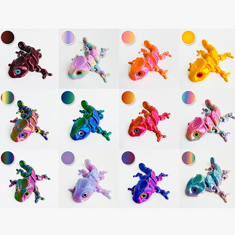 3D Printing Chameleon Ornaments Multi-joint Movable Simulation Dragon Color Cartoon Dragon Home Decoration Kids Cool Gifts