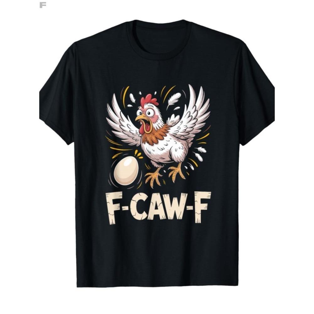 Vtipné F Caw F Kuře FCAWF Kuře Tričko Dámské Vtipné 100% Bavlna Tričko Kulatý Výstřih Krátký Rukáv Trička Nápad na Dárek Oblečení