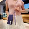 Wellen-Crossbody-Handgelenkriemen-Hülle für Samsung Galaxy S2 Ultra S24 Plus Lanyard Einfarbige Weiche Flüssigsilikonhülle