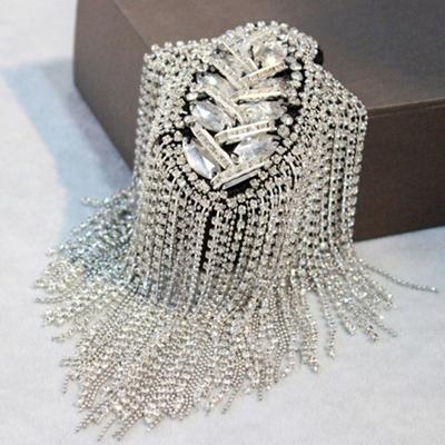 Temperament Tassels Rhinestones Durable Shiny Shoulder Brooch Bag Decor Epaulette