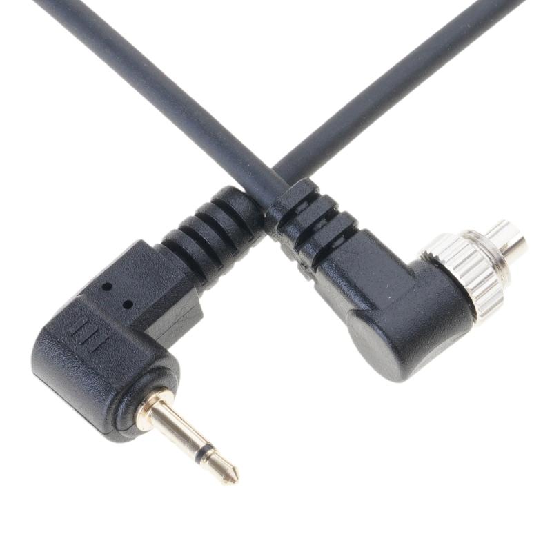 Compactly PC To 2.5mm Flash Syncing Cable with Screw Lock Extended Coiled Wire Design Premium PVC Construction 100cm