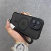 For Magsafe Translucency Contrast Lanyard Case For iPhone 17 Pro 16 15 Pro Max 14 11 12 13 Hand Wrist Strap Matte Clear Cover
