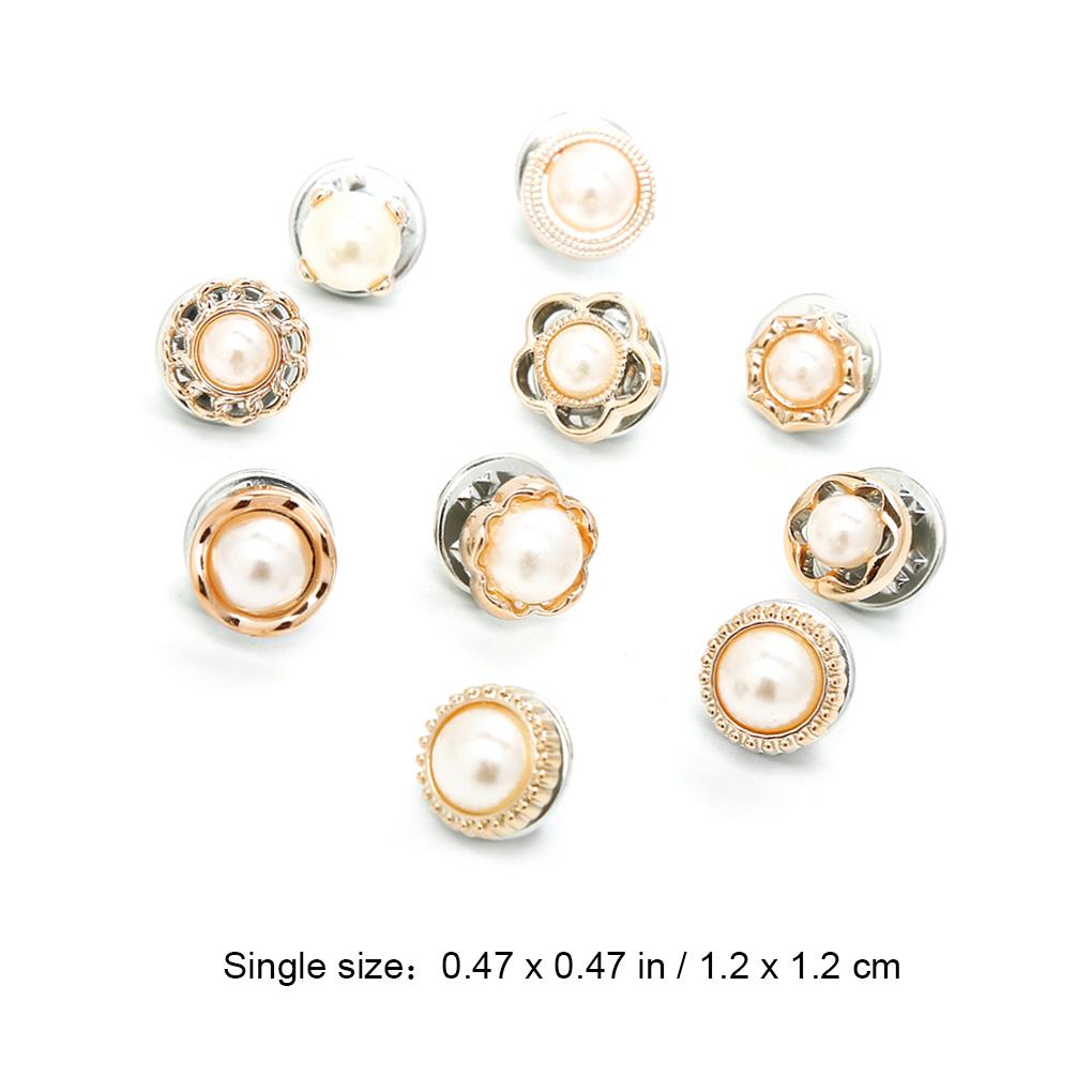 10 Stück Blumenknopf Hemd Chiffon Strickjacke Ausschnitt Brosche Anstecknadel Manschettenknöpfe Schalschnallen Zirkon Stil