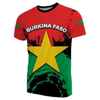 Burkina Faso Jersey Men's T-shirt O-Neck Oversized Short Sleeve Clothing 3D Print BF Flag Fitness Football Team Shirt GYM Tops
