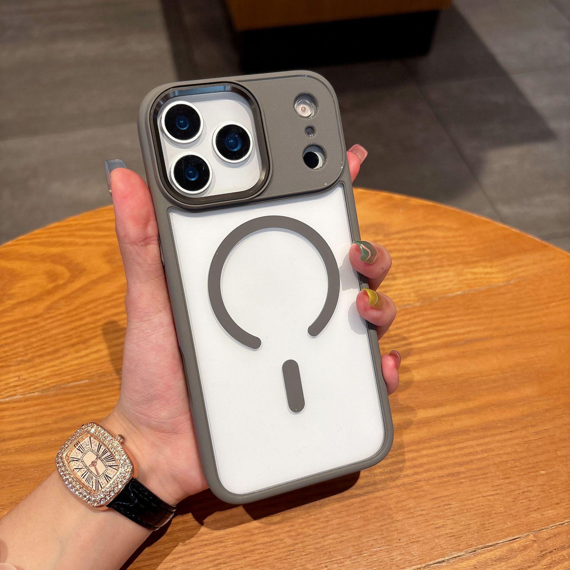 Apple 17 Pro Max Золотой Щит Магнитный Чехол: iPhone 16 Plus Прозрачный Жесткий Чехол, Защита от Падений iPhone 16