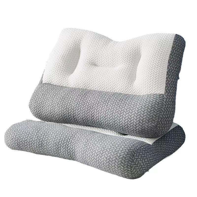 Knitted Fiber Neck Support Pillow - Contour Design for Firm, Comfortable Sleep Aid
