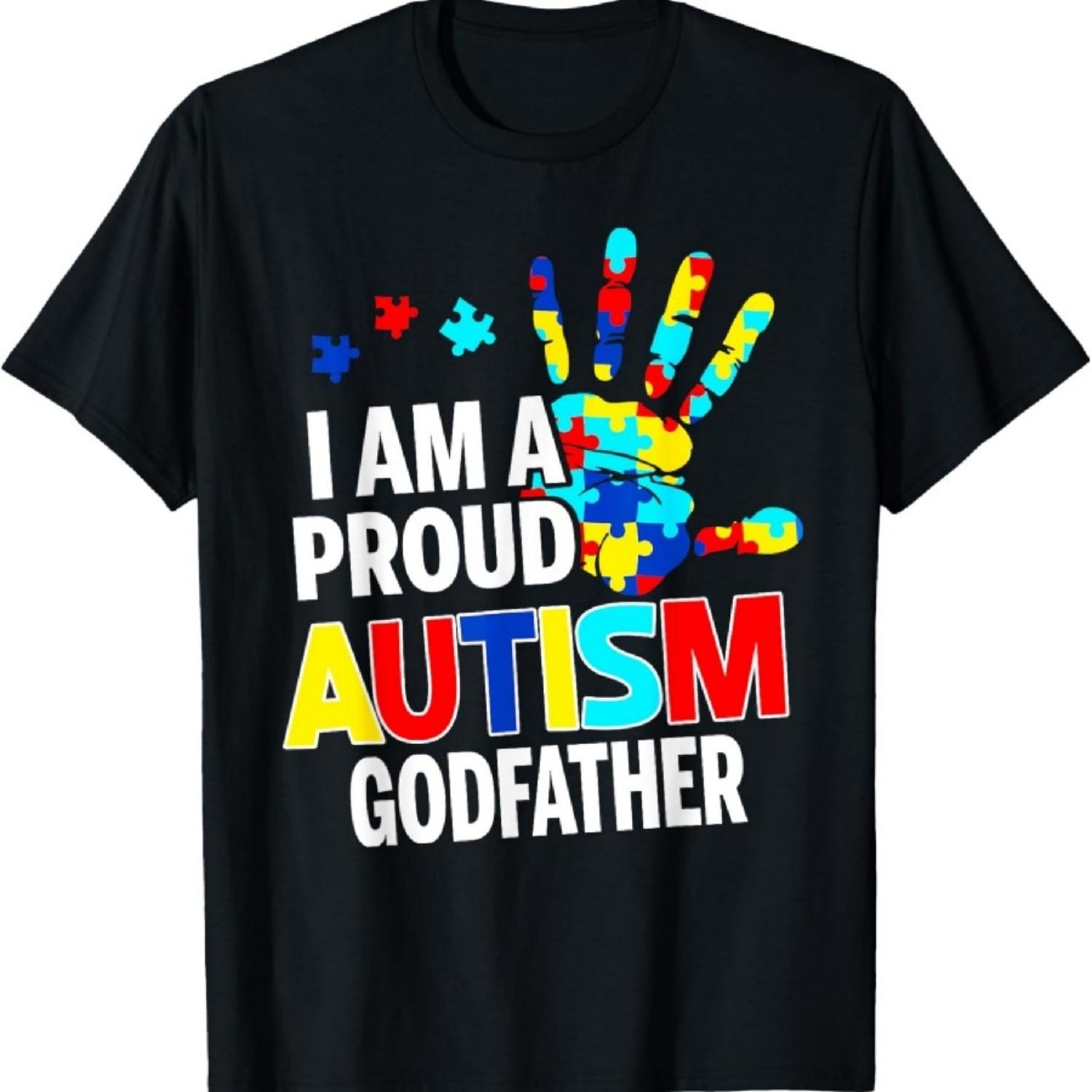 

I m A Proud Autism Godfather Autism Awareness Autistic Daddy T-Shirt XXXXXL чёрный