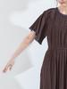 Hand Washable Crepe Embroidered Dress 224530046 Brown ONE SIZE [Ships Colors]