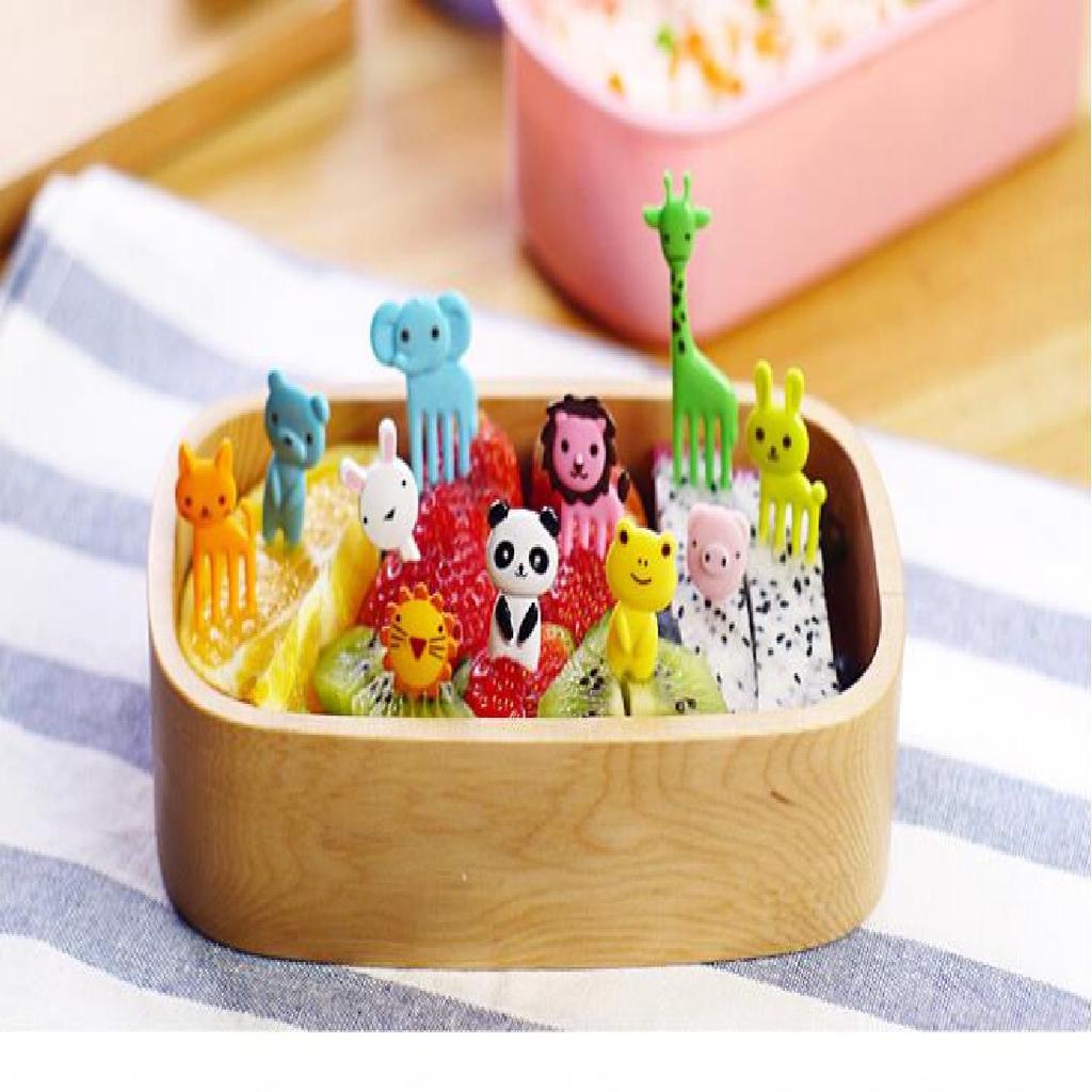 10 Stücke Tier Cartoon Obst Gabel Zeichen Obst Zahnstocher Bento Mittagessen ZPD 10 Stücke Tier Cartoon Obst Gabel Zeichen Obst Zahnstocher Bento Mittagessen ZPD